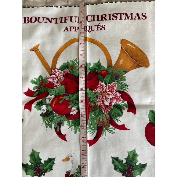 Vintage Cranston Print Works Bountiful Christmas No Sew Appliques Goose Holly - Picture 2 of 6